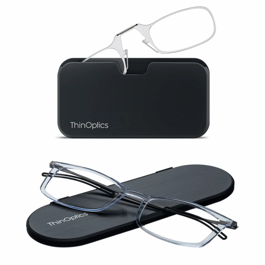 מולטי פק -משקפי קריאה עם נרתיק שחור לסמארטפון + משקפי ברוקלין עם נרתיק מילנו