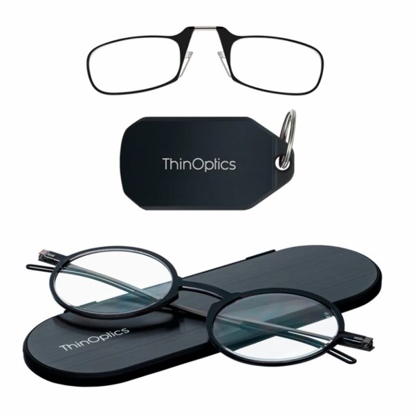 מולטי פק -משקפי קריאה עם מחזיק מפתחות שחור + משקפי מנהטן עם נרתיק מילנו